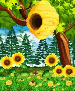 Ladybugs And Sunflowers paint by numbers