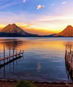 Lake Atitlan Guatemala paint by number