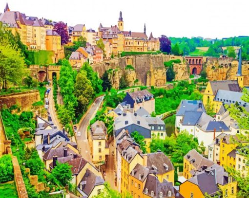 Luxembourg City paint by numbers