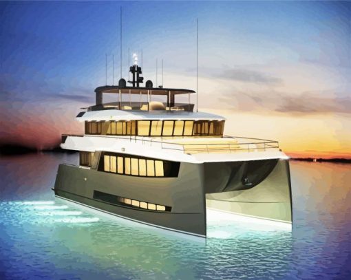 Luxury Catamaran paint by number