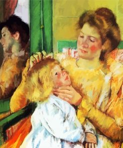 Mary Cassatt Mother Combing Her Child's Hair paint by number