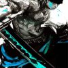 Monochrome Roronoa Zoro paint by numbers