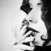 Monochrome Woman Smoking Cigarette paint by number