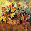 Nasturtiums Dahlias In A Basket Gauguin paint by numbers