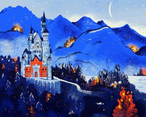 Neuschwanstein Castle In Bavaria Art paint by number