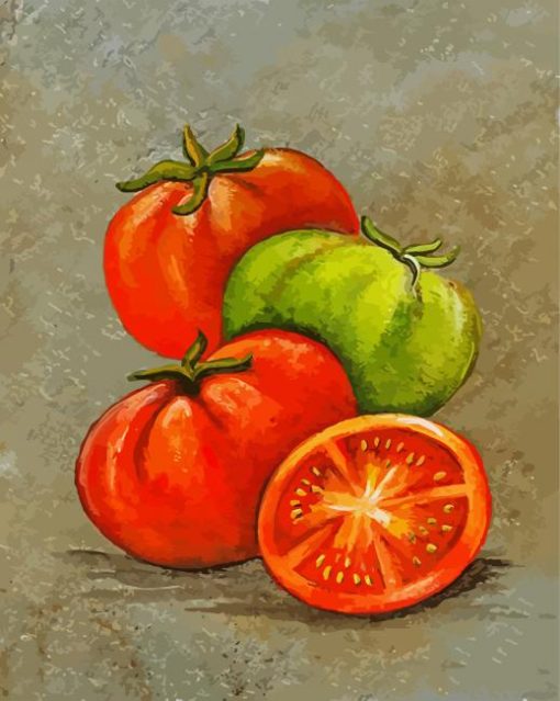 Orange And Green Tomatoes paint by numbers