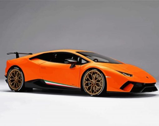 Orange Lamborghini Huracan paint by number