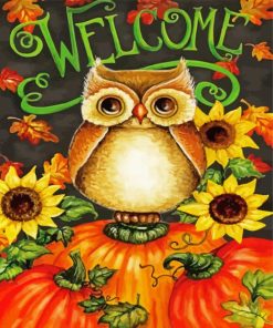 Owls With Pumkins paint by numbers