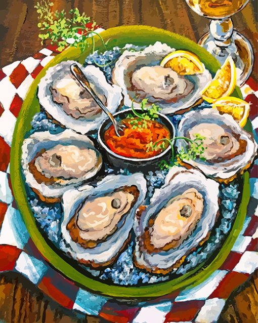 Oysters on the Half Shell paint by numbers