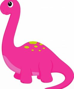 Pink Dinosaur paint by number