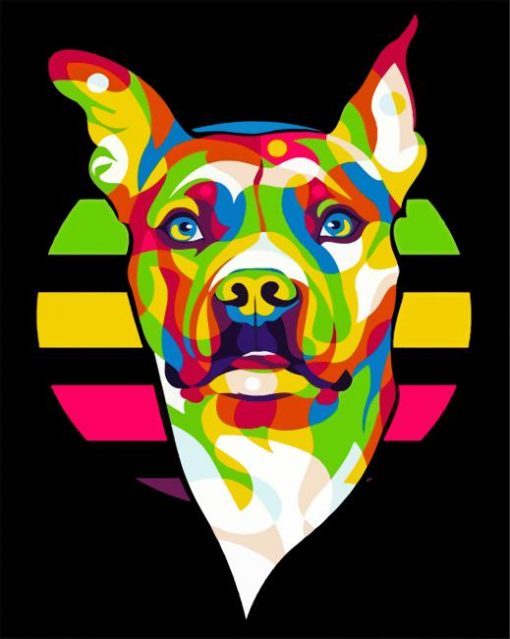 Pitbull Illustration paint by number