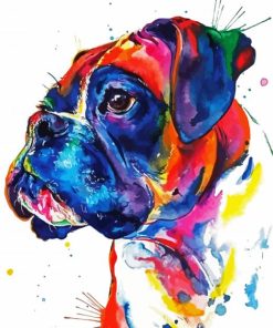 Pitbull Splatter paint by number