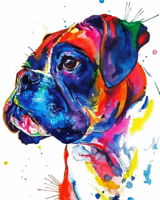 Pitbull Splatter paint by number