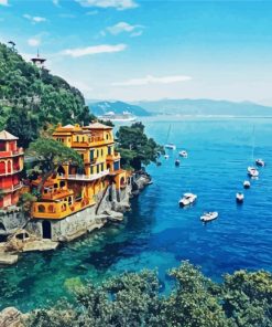 Portofino Harbour paint by number