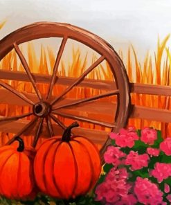 Pumpkins And Flowers paint by number