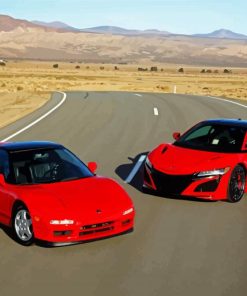 Red Acura NSX paint by numbers