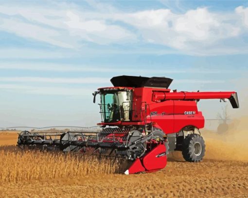 Red Combine paint by numbers