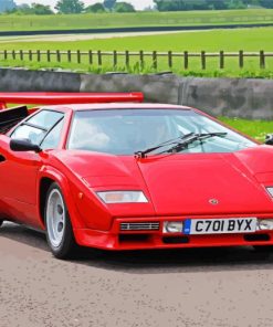 Red Lamborghini Countach paint by numbers