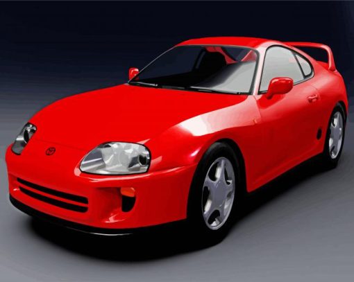 Red Mazda MX5 Miata Car paint by numbers