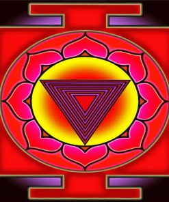 Red Yantra paint by numbers