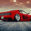 Red Ferrari Testarossa paint by number