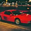 Red Ferrari Testarossa paint by number