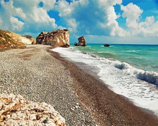 Rock Of Aphrodite Petra Tou Romiou Cyprus paint by number