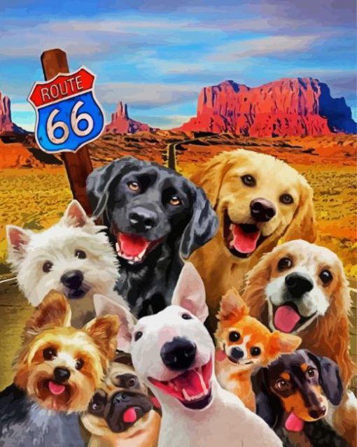 Route 66 Dog paint by number