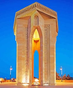 Shahidlar Monument In Baku paint by number