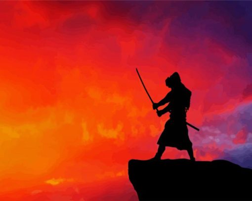 Samurai Silhouette paint by numbers