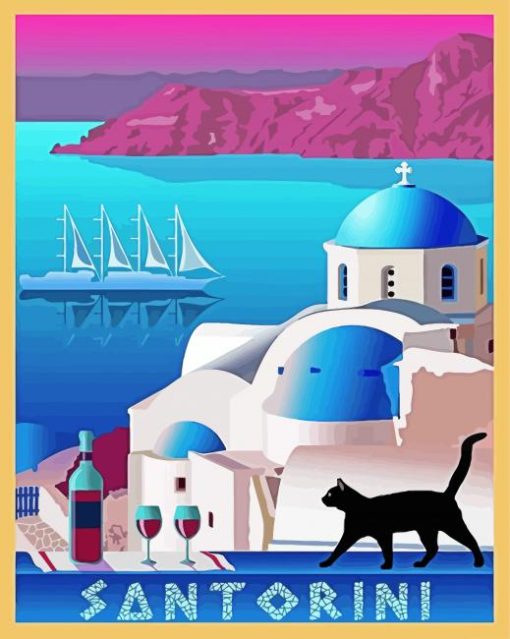 Santorini Illustration paint by number