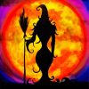 Witch Silhouette paint by numbers