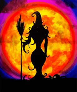 Witch Silhouette paint by numbers