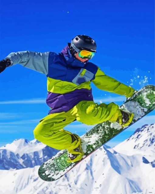 Snowboarding Sport paint by numbers