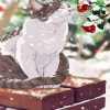 Snowy Cat Smelling Flowers paint by number