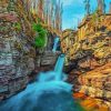 St Mary Falls Glacier National Park Montana paint by numbers