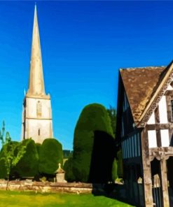 St Mary Church Batsford England paint by numbers