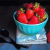 Strawberries Fruit In Bowl paint by numbers