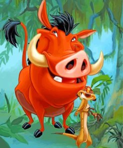 Timon And Pumbaa paint by numbers