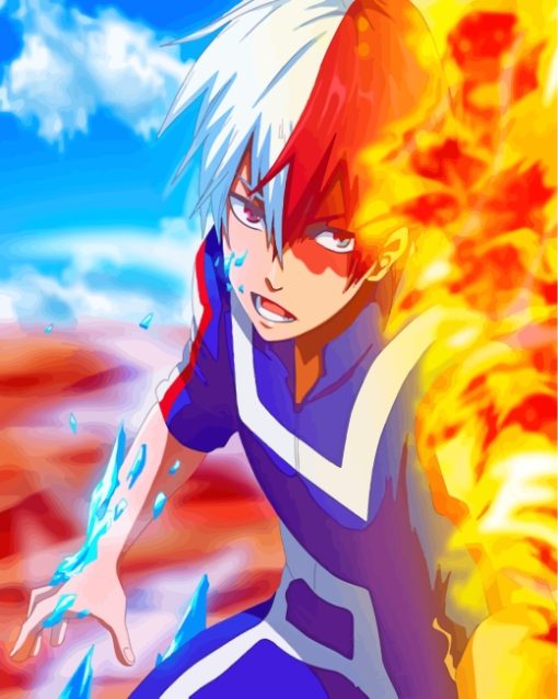 Todoroki My Hero Academia Anime paint by numbers