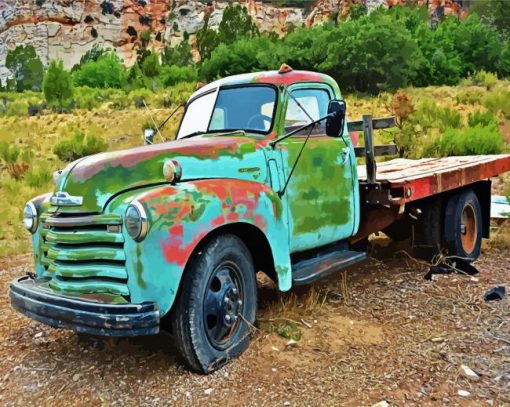 Vintage Chevy Truck paint by numbers