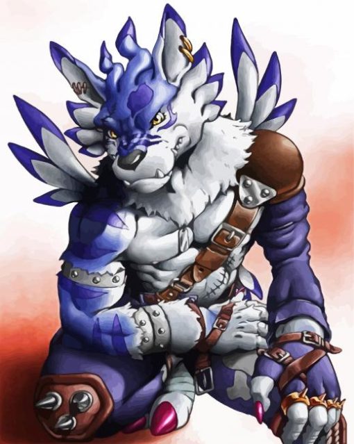 Weregarurumon Anime paint by number