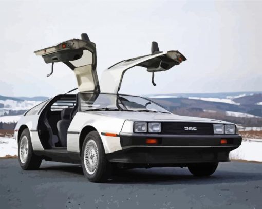 White Delorean paint by number