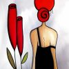 Woman And Red Flower paint by numbers