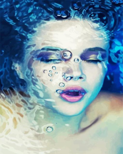 Woman Underwater paint by numbers