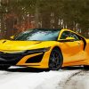 Yellow Acura NSX paint by number