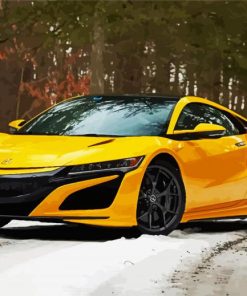 Yellow Acura NSX paint by number