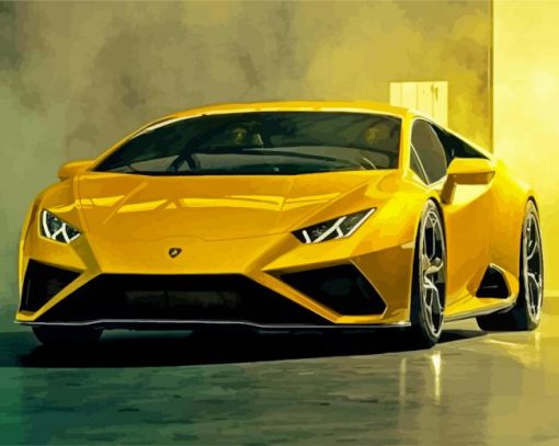 Yellow Lamborghini Huracan paint by number