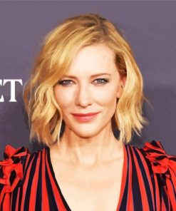 Actress Cate Blanchett paint by numbers