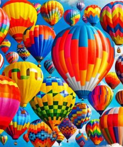 Aesthetic Colorful Hot Airballoons paint by number